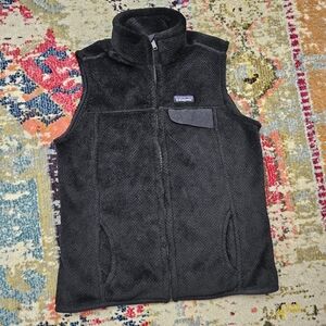 Patagonia Women's Re-Tool Vest Full Zip Size Large Polartec Fleece Black #25546
